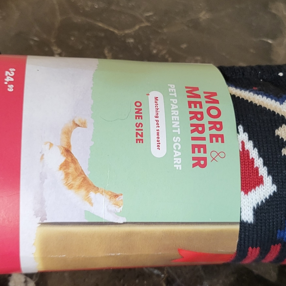 Pet/parent scraf matching sweater